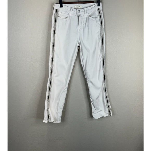 L'Agence Nadia Side Tape High Waist‎ Crop Jeans in Vintage White Size 26 - Picture 1 of 16